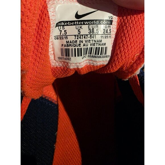 Nike Mini Sneaker Lace Casual Sneakers, #724747-641, Solar/Navy, Womens Size 7.5 - Picture 9 of 9